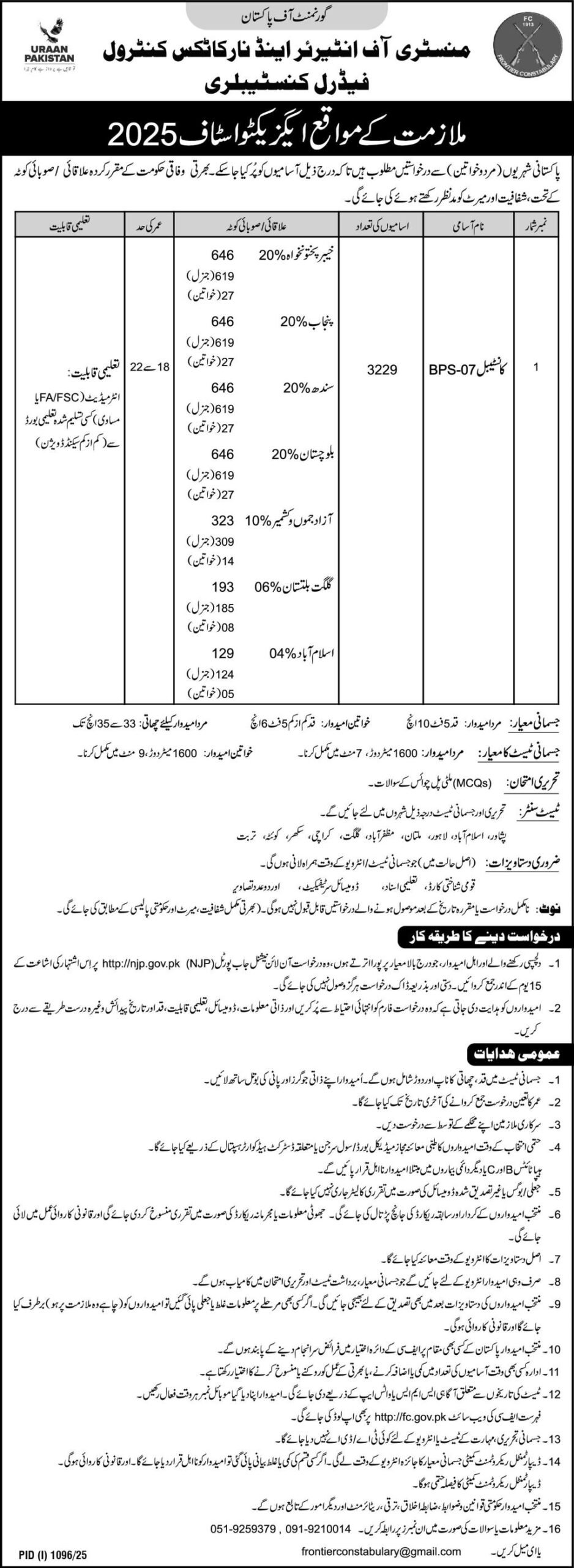 Constable Jobs in Pakistan