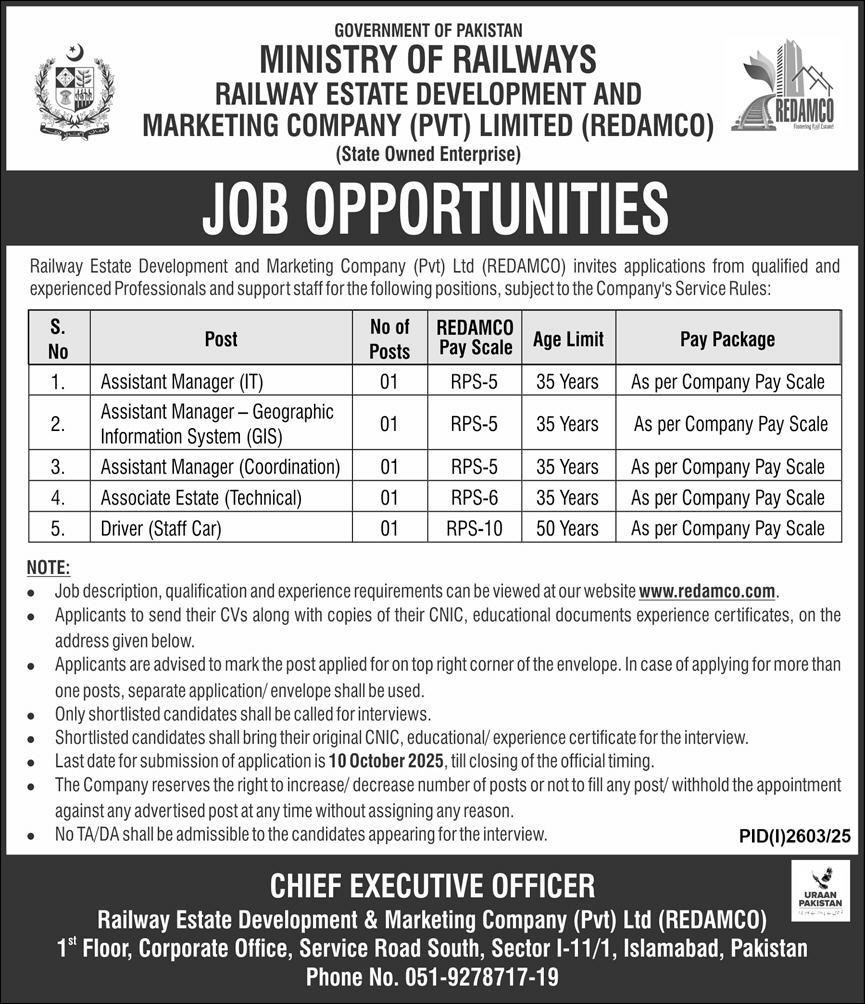 Ministry of Railways Latest Jobs 2025